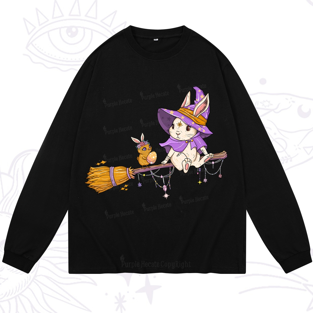 Purplehecate Bunny Witch's Easter Adventure Long Sleeve T-Shirt