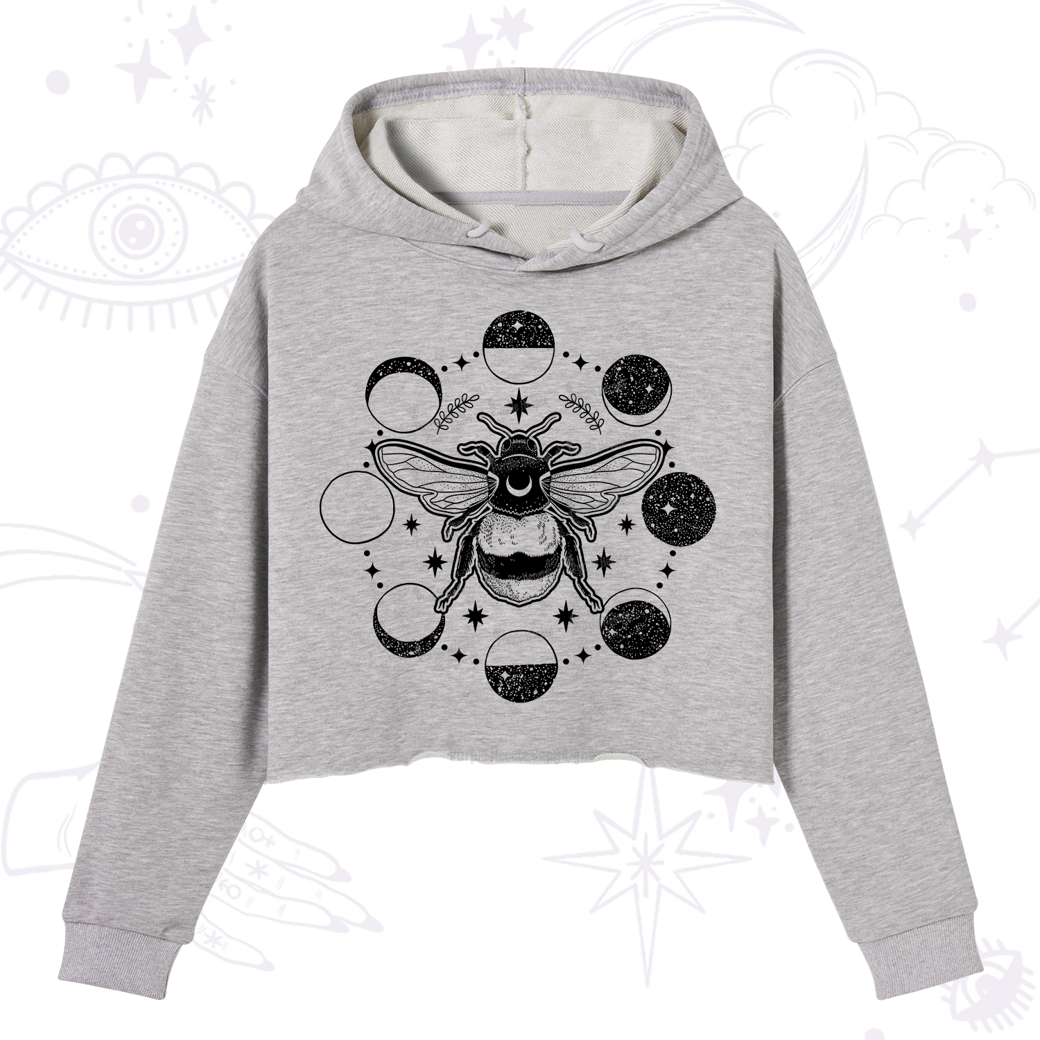 Purplehecate Moon Bee Crop Hoodie