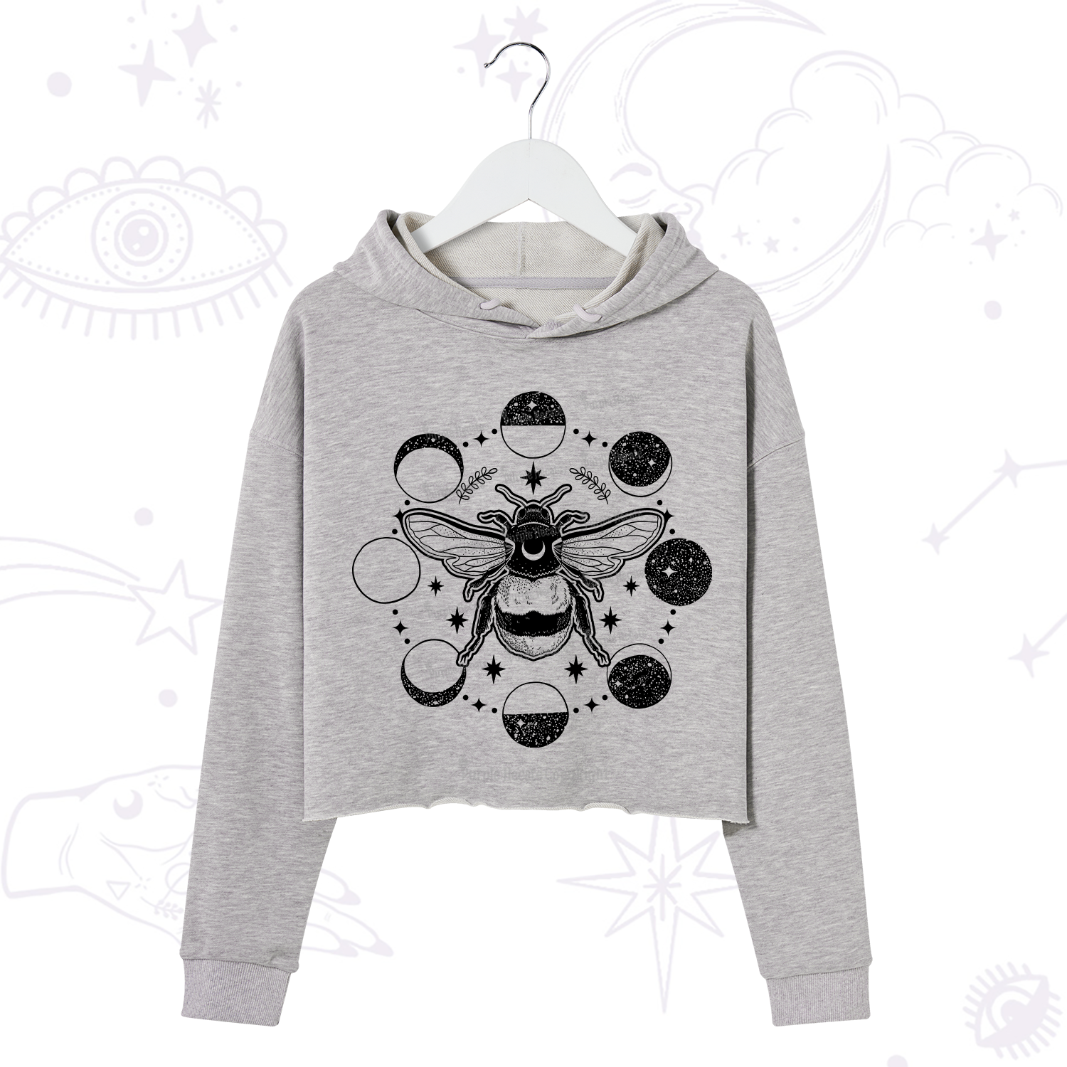 Purplehecate Moon Bee Crop Hoodie