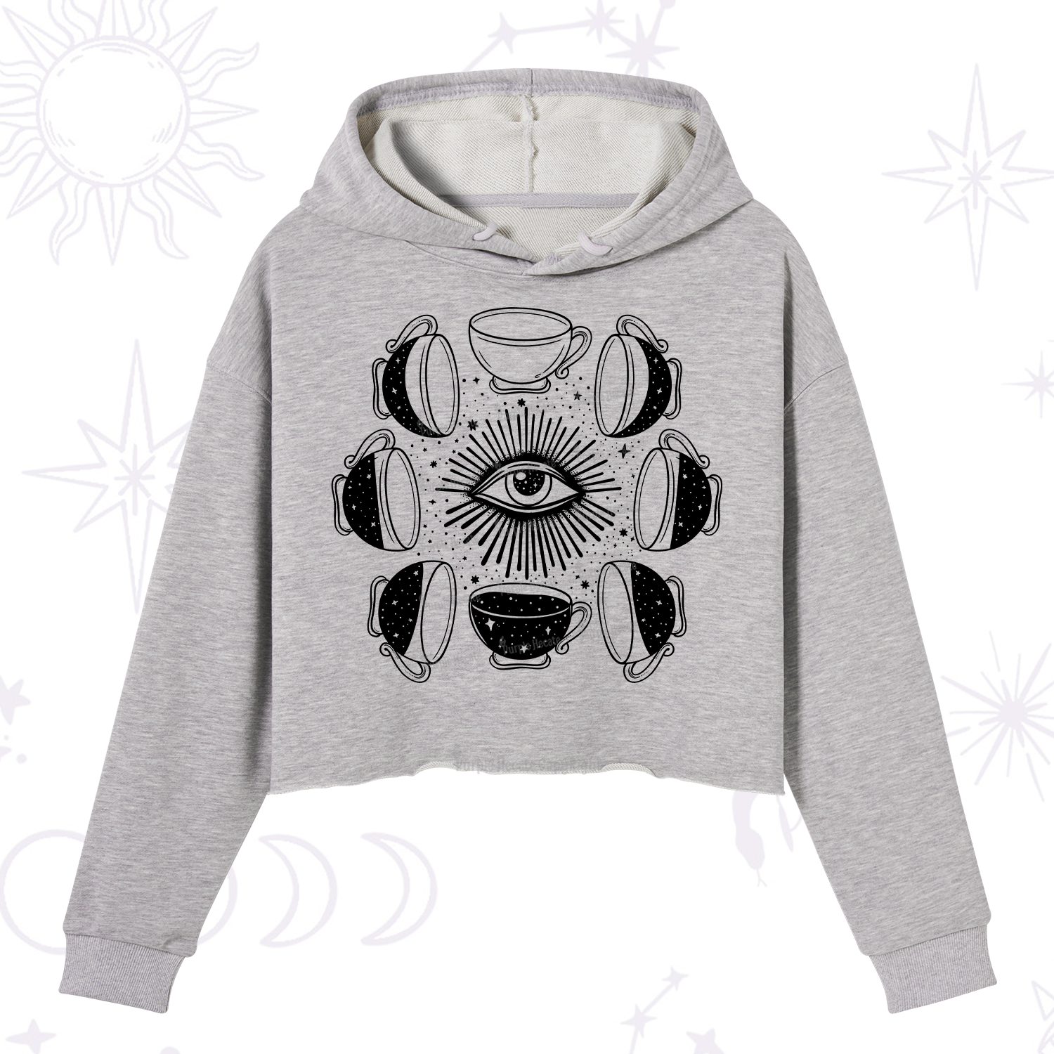 Purplehecate Moon Phase Coffee Crop Hoodie