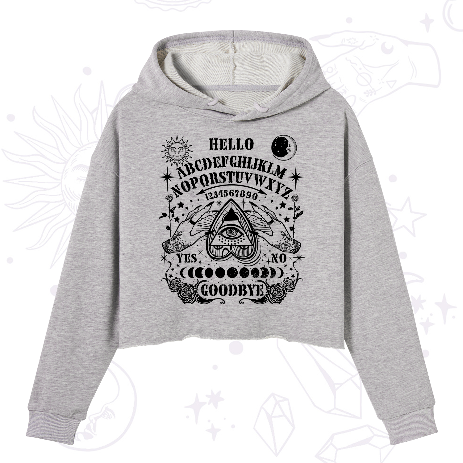 Purplehecate Hello Goodbye Crop Hoodie