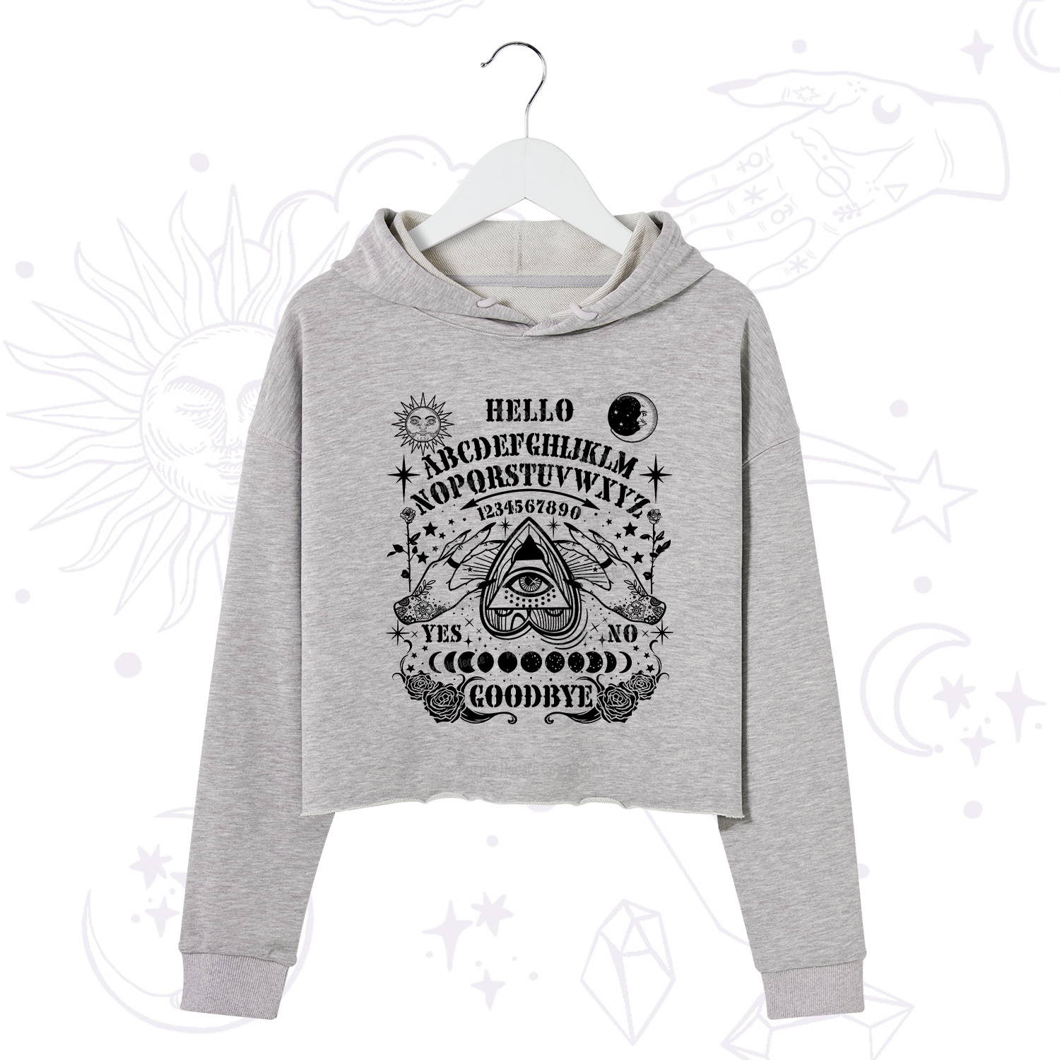 Purplehecate Hello Goodbye Crop Hoodie