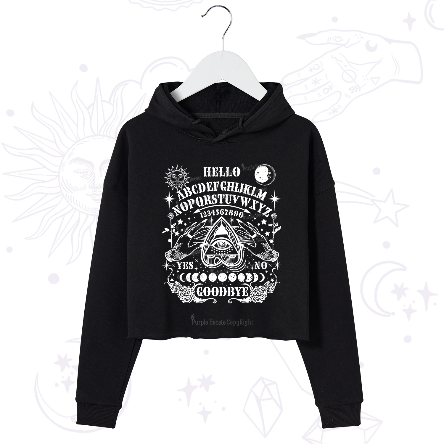 Purplehecate Hello Goodbye Crop Hoodie
