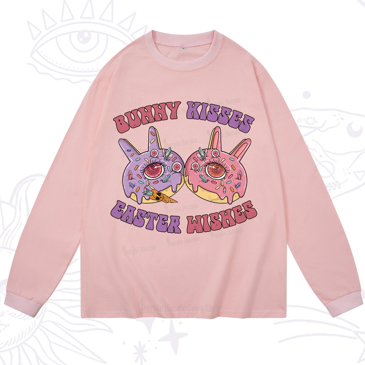 Purplehecate Bunny Kisses Easter Wishes Long Sleeve T-Shirt