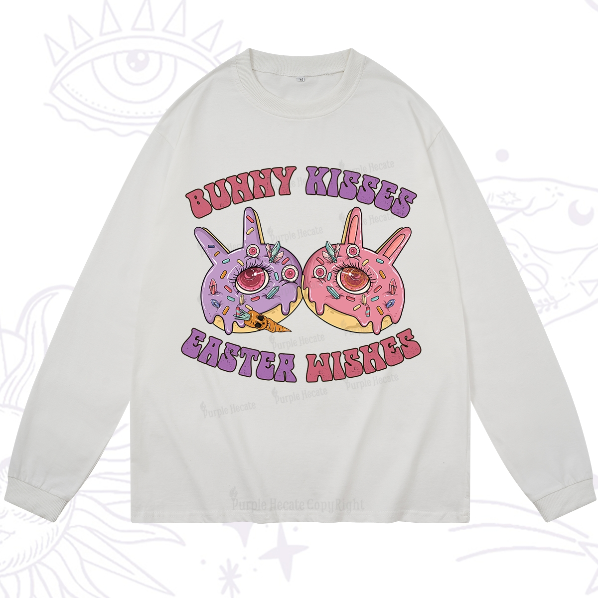 Purplehecate Bunny Kisses Easter Wishes Long Sleeve T-Shirt