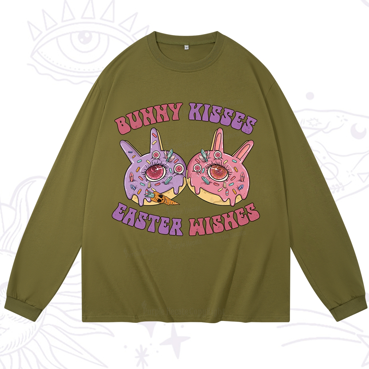 Purplehecate Bunny Kisses Easter Wishes Long Sleeve T-Shirt