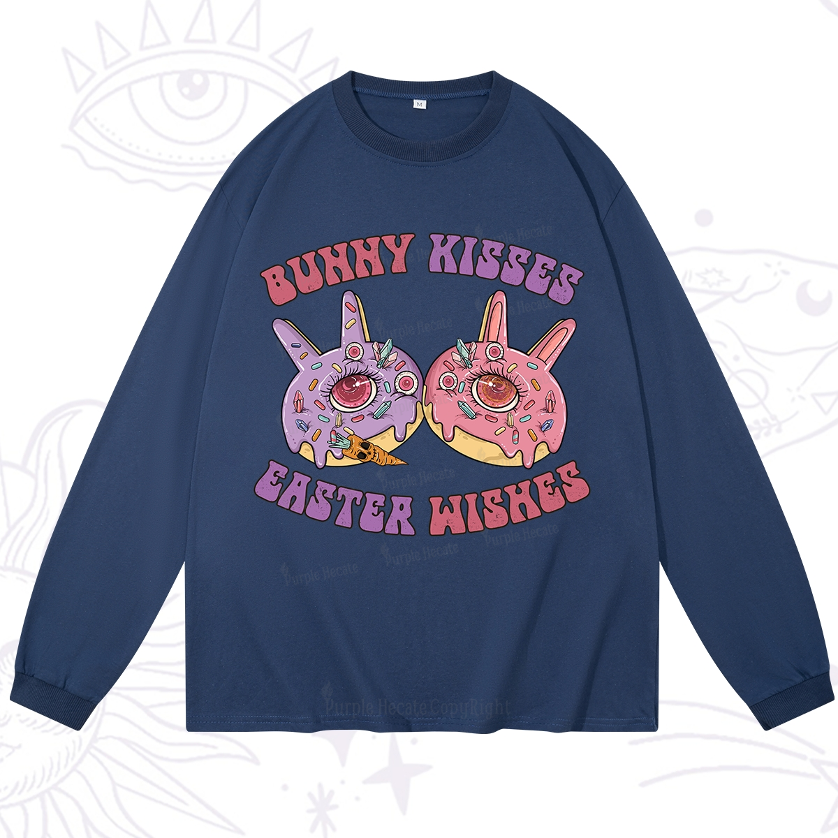 Purplehecate Bunny Kisses Easter Wishes Long Sleeve T-Shirt