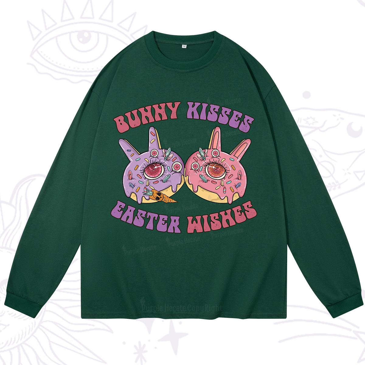 Purplehecate Bunny Kisses Easter Wishes Long Sleeve T-Shirt