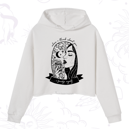 Purplehecate When I Think About You I Smudge Myself Crop Hoodie