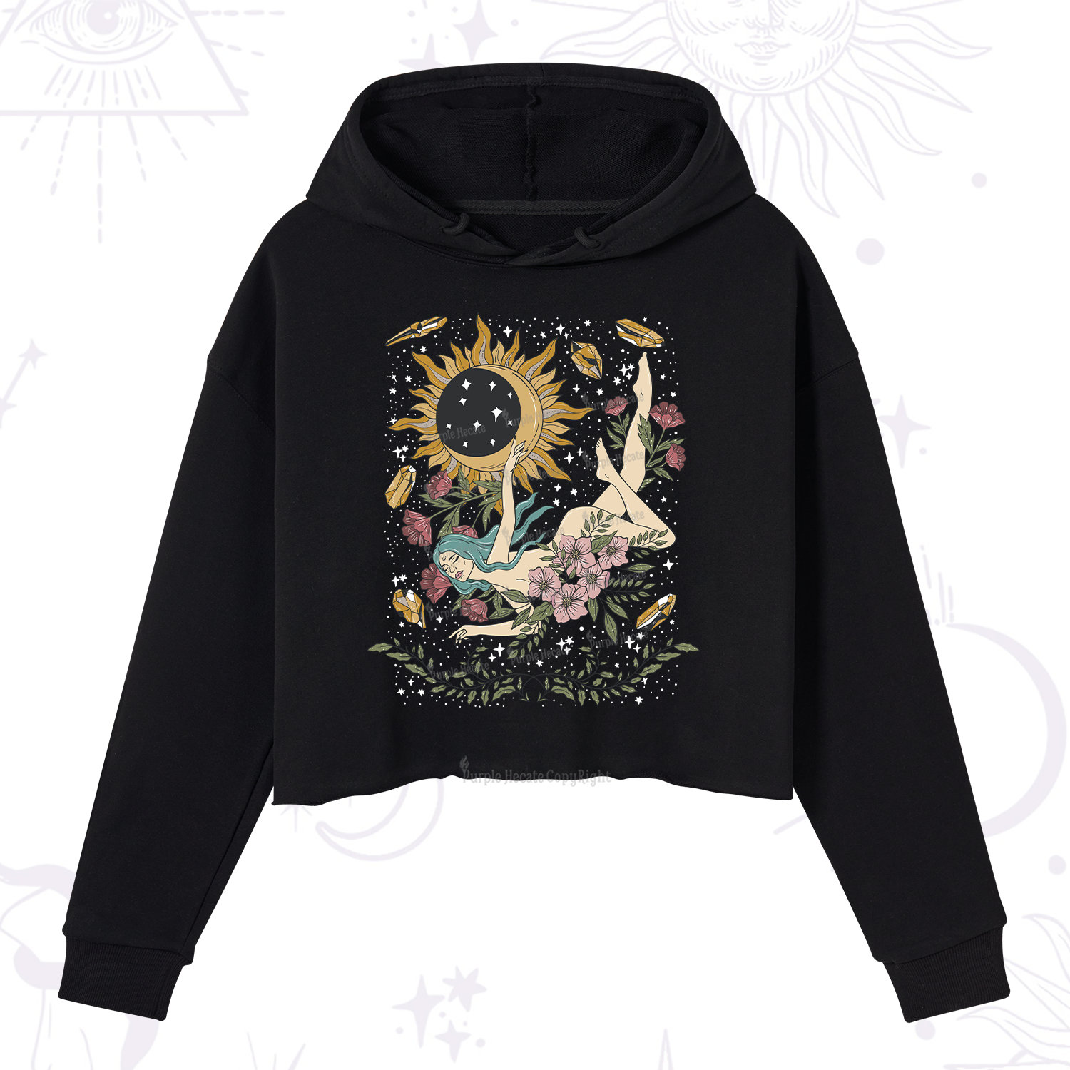 Purplehecate My Girl Your Day Will Come Crop Hoodie