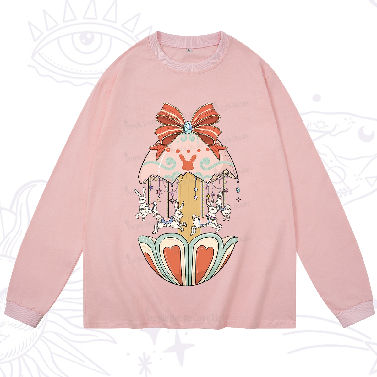 Purplehecate Bunny Carousel Easter Long Sleeve T-Shirt