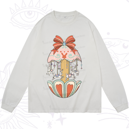 Purplehecate Bunny Carousel Easter Long Sleeve T-Shirt