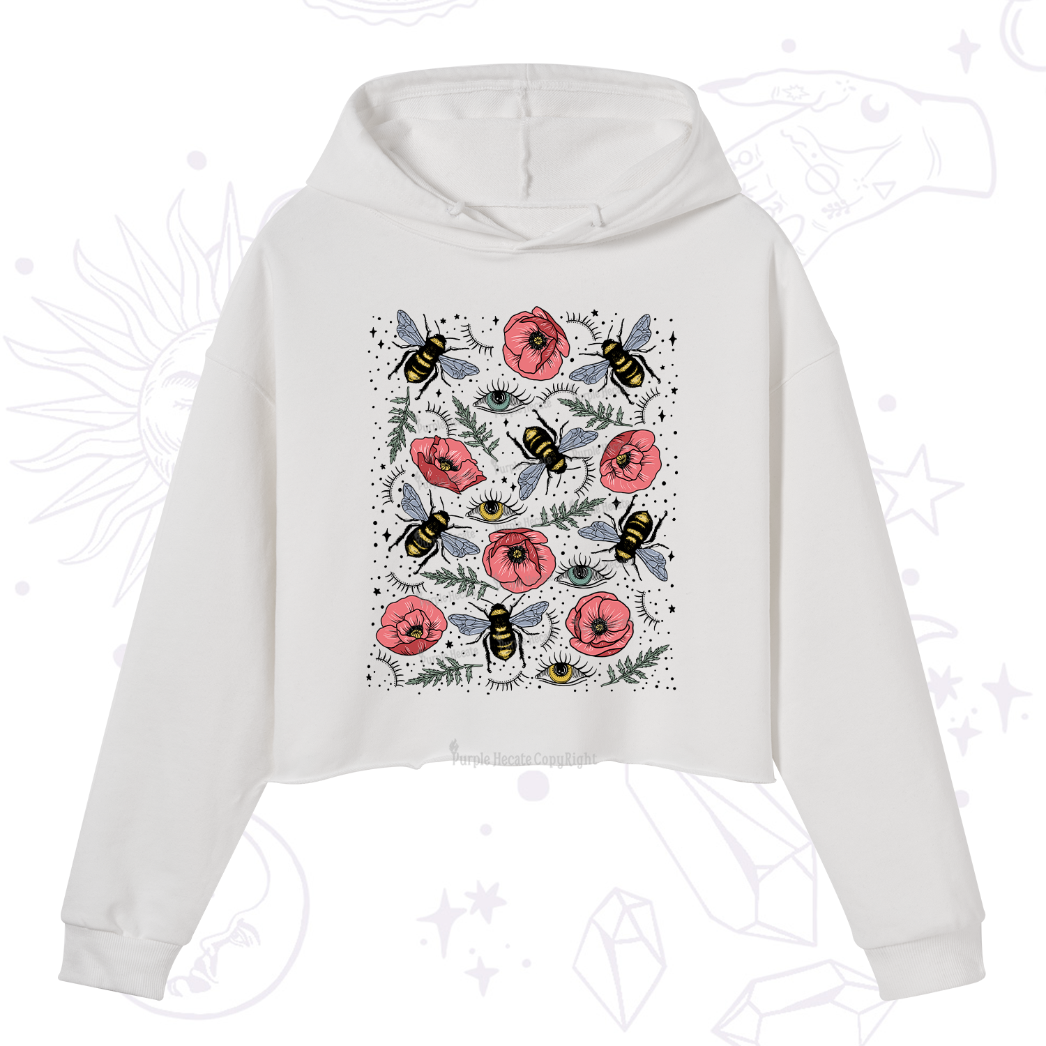 Purplehecate The Bee's Knees Crop Hoodie