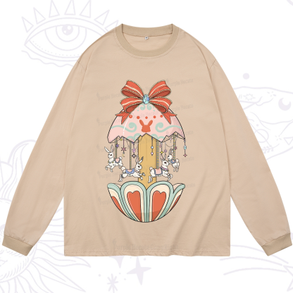 Purplehecate Bunny Carousel Easter Long Sleeve T-Shirt