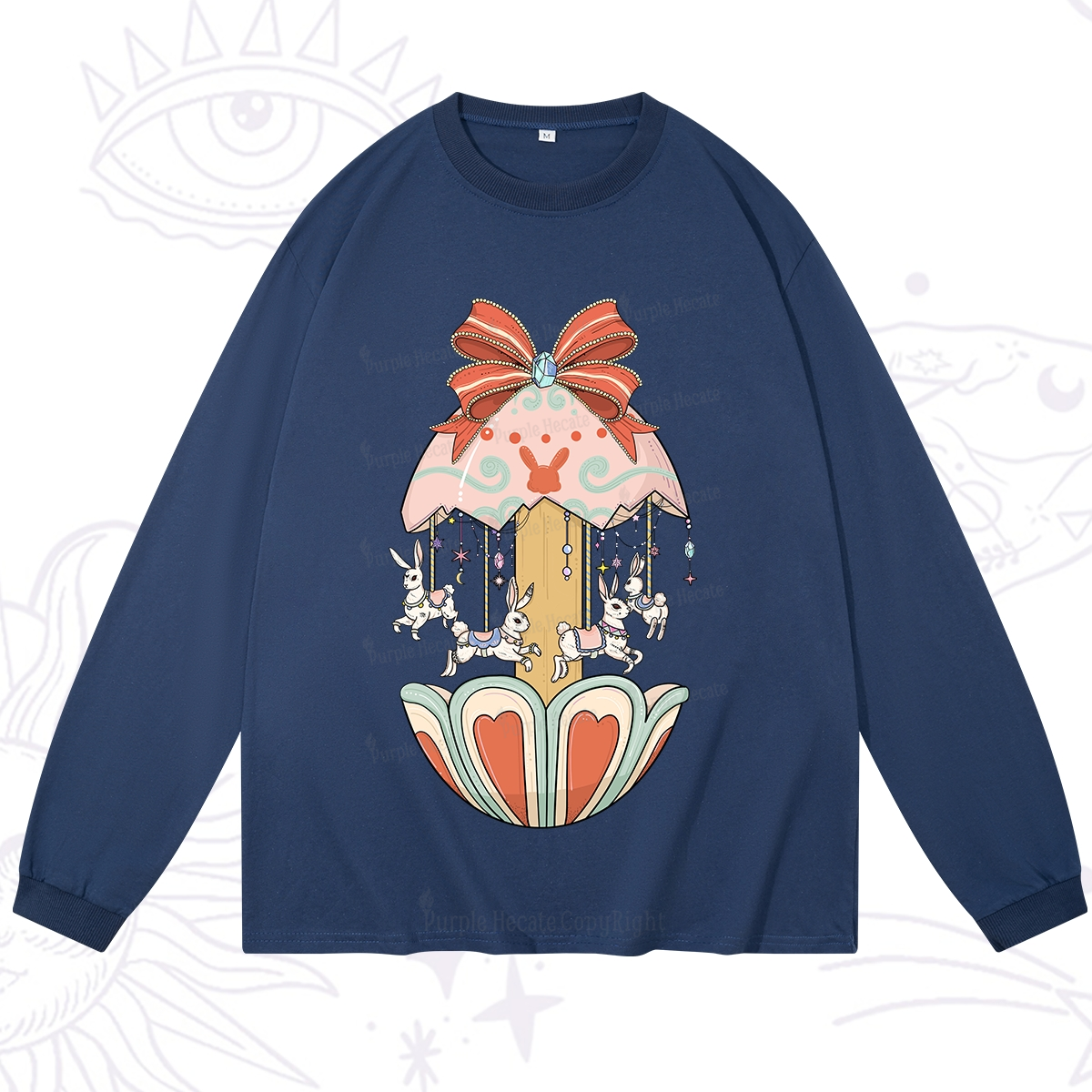 Purplehecate Bunny Carousel Easter Long Sleeve T-Shirt