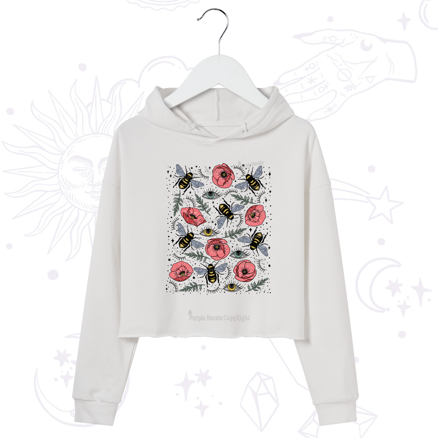 Purplehecate The Bee's Knees Crop Hoodie