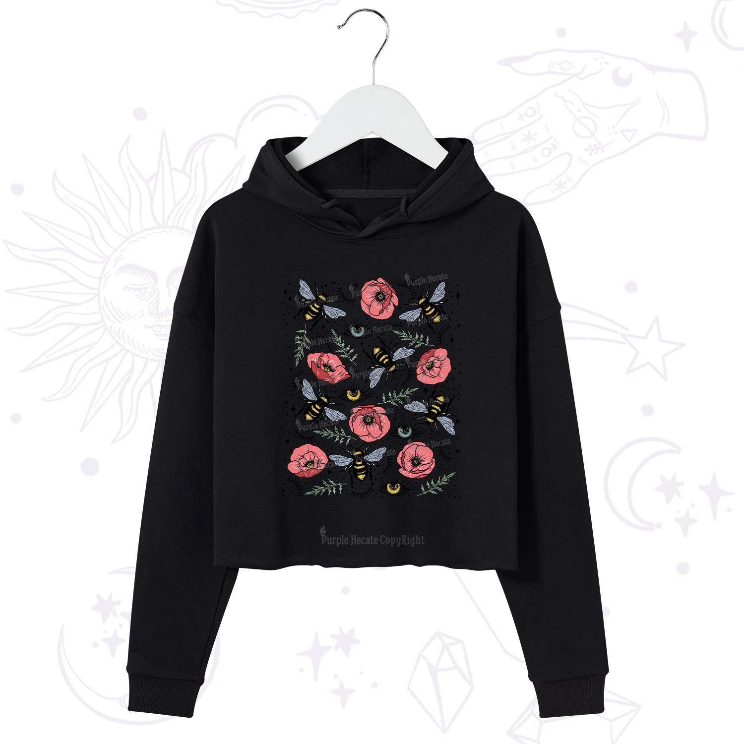 Purplehecate The Bee's Knees Crop Hoodie