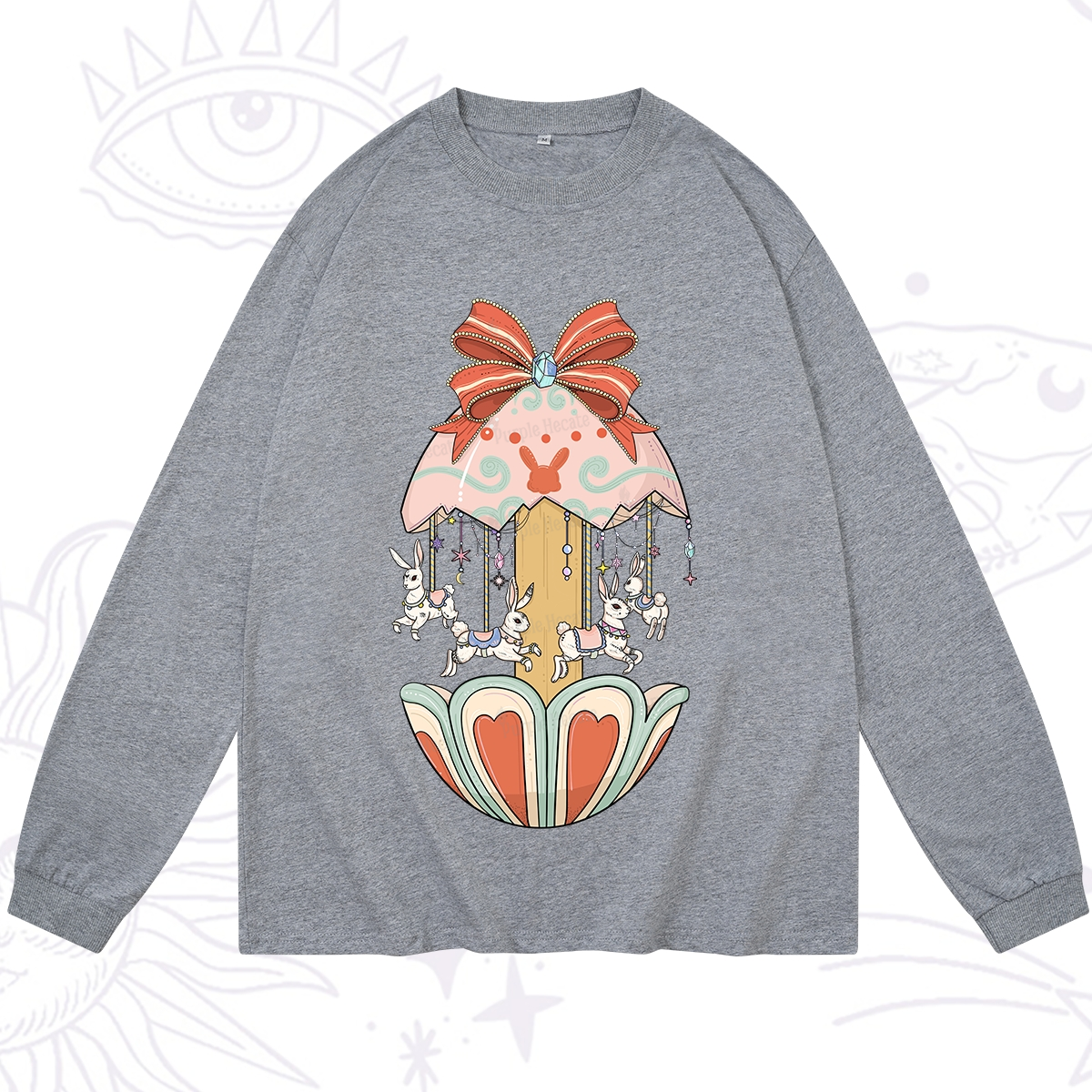 Purplehecate Bunny Carousel Easter Long Sleeve T-Shirt