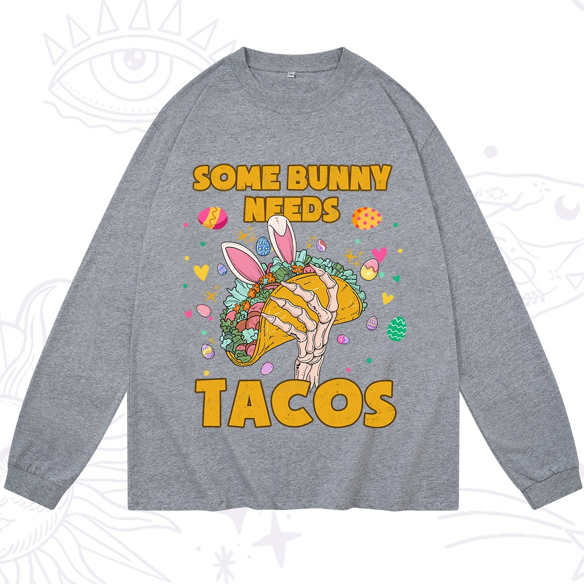 Purplehecate Some Bunny Needs Tacos Easter Long Sleeve T-Shirt