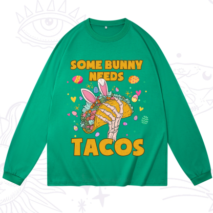 Purplehecate Some Bunny Needs Tacos Easter Long Sleeve T-Shirt