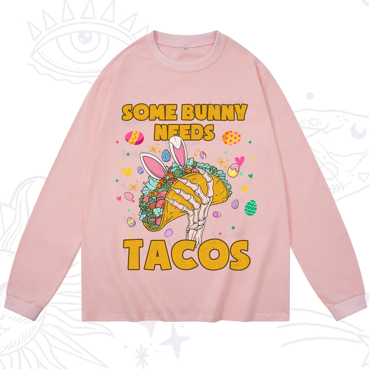 Purplehecate Some Bunny Needs Tacos Easter Long Sleeve T-Shirt