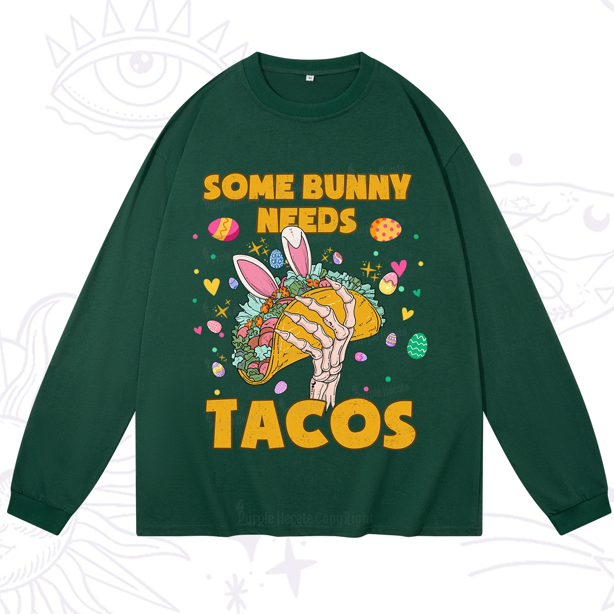 Purplehecate Some Bunny Needs Tacos Easter Long Sleeve T-Shirt