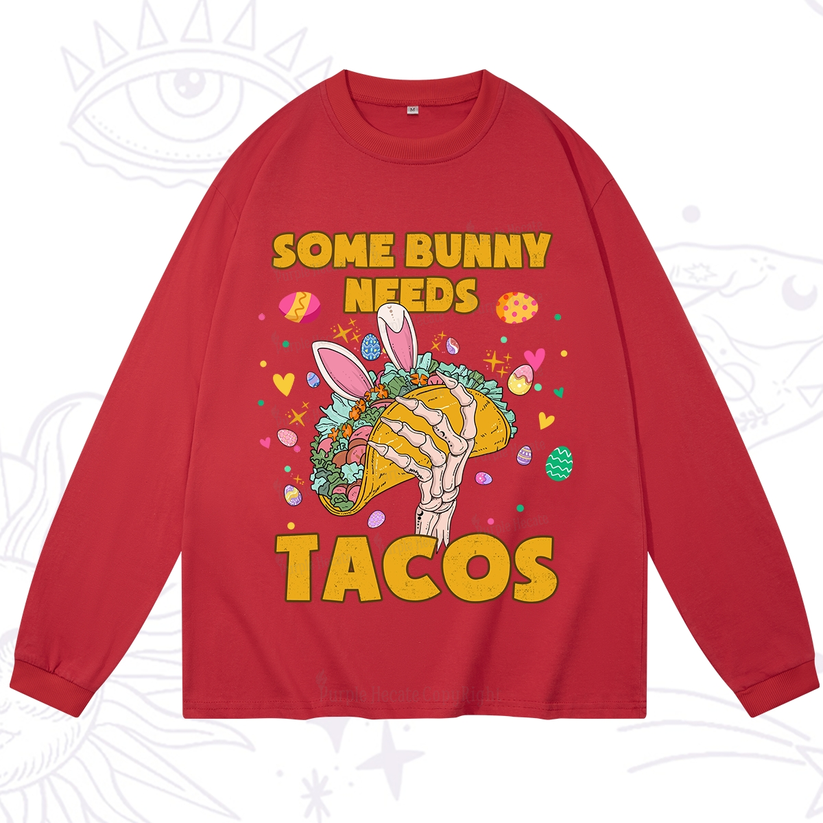 Purplehecate Some Bunny Needs Tacos Easter Long Sleeve T-Shirt