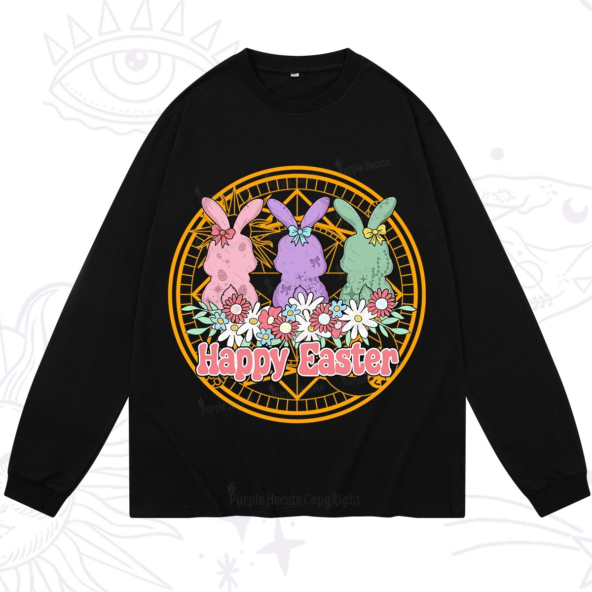 Purplehecate Happy Easter Bunny Long Sleeve T-Shirt