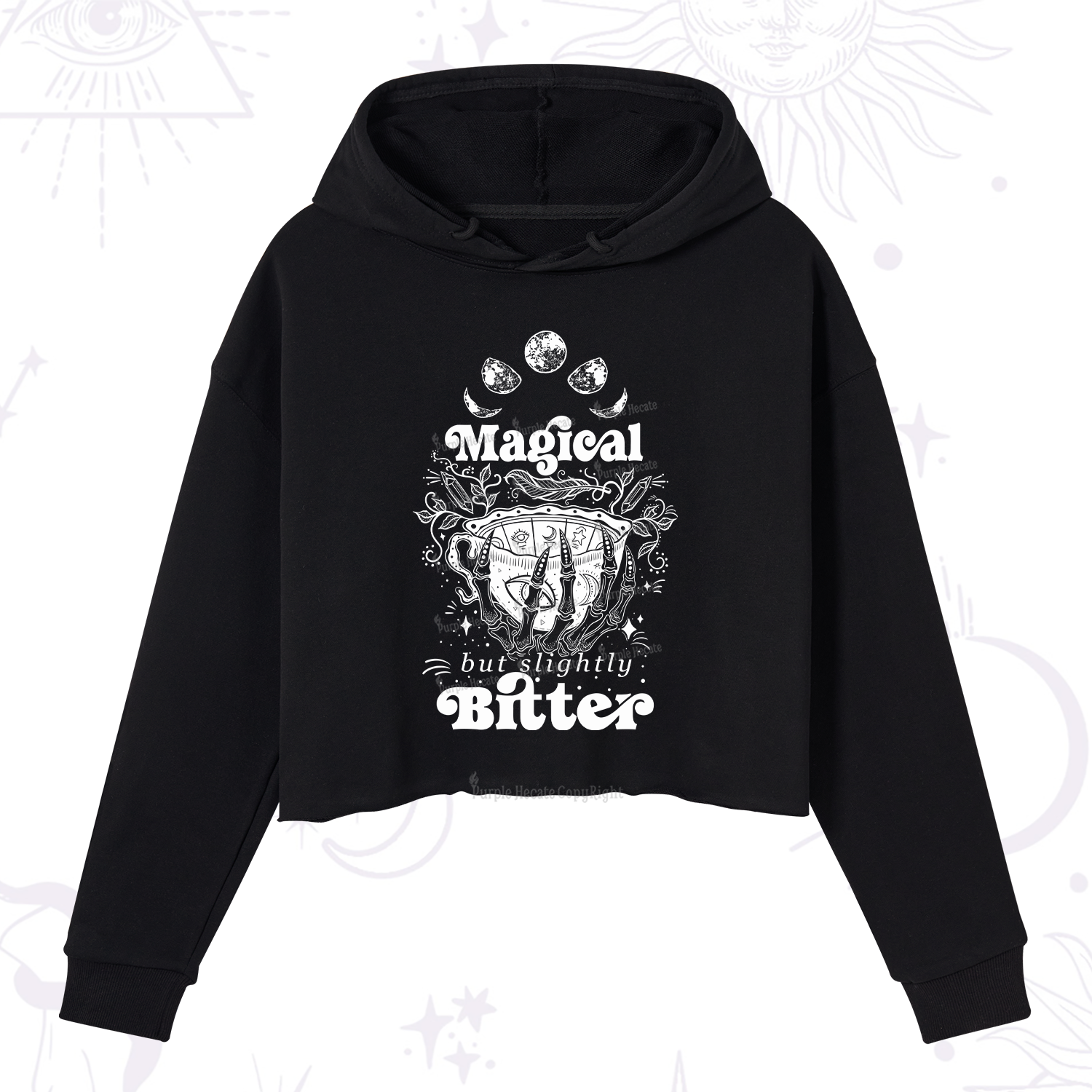 Purplehecate Magical But Slightly Bitter Crop Hoodie
