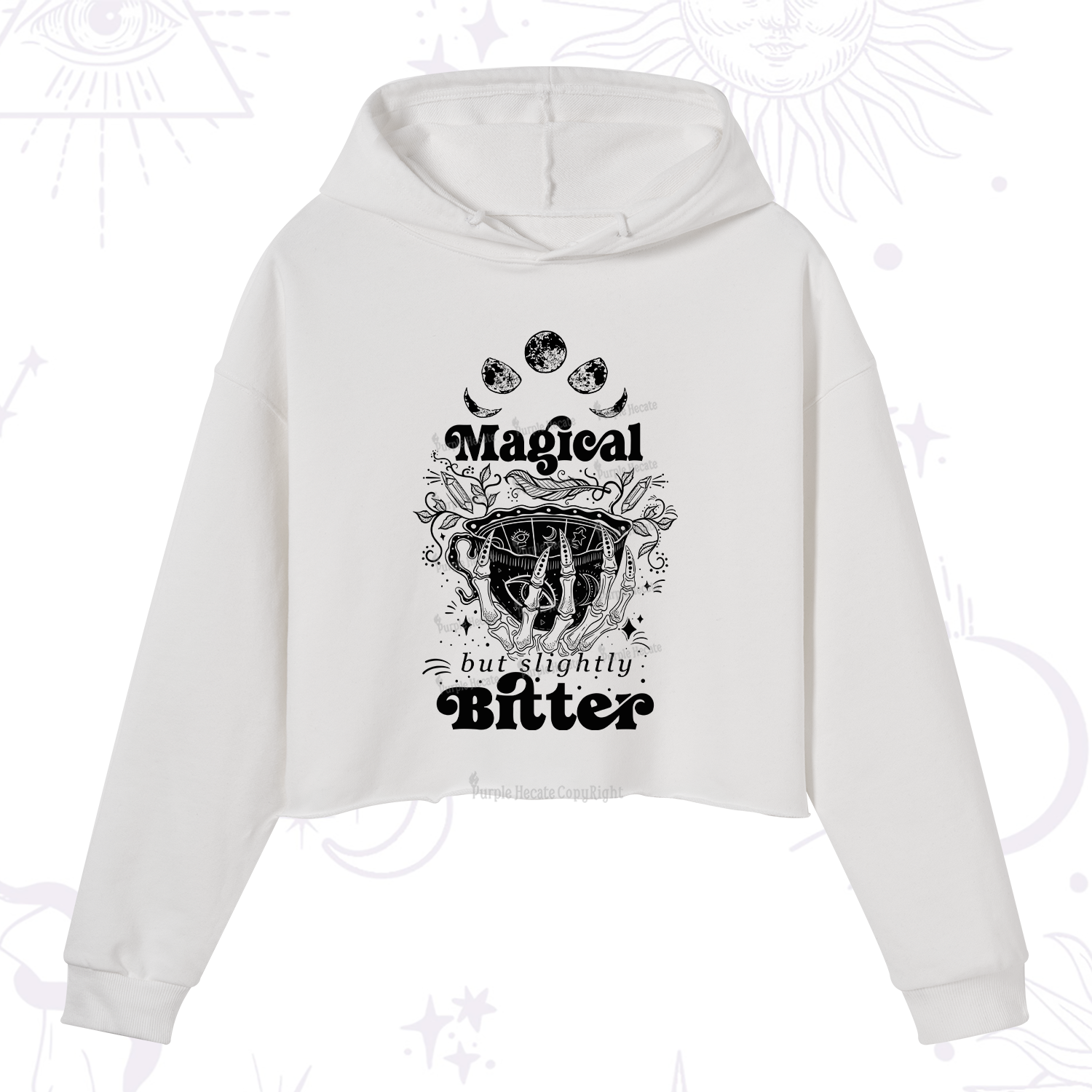 Purplehecate Magical But Slightly Bitter Crop Hoodie