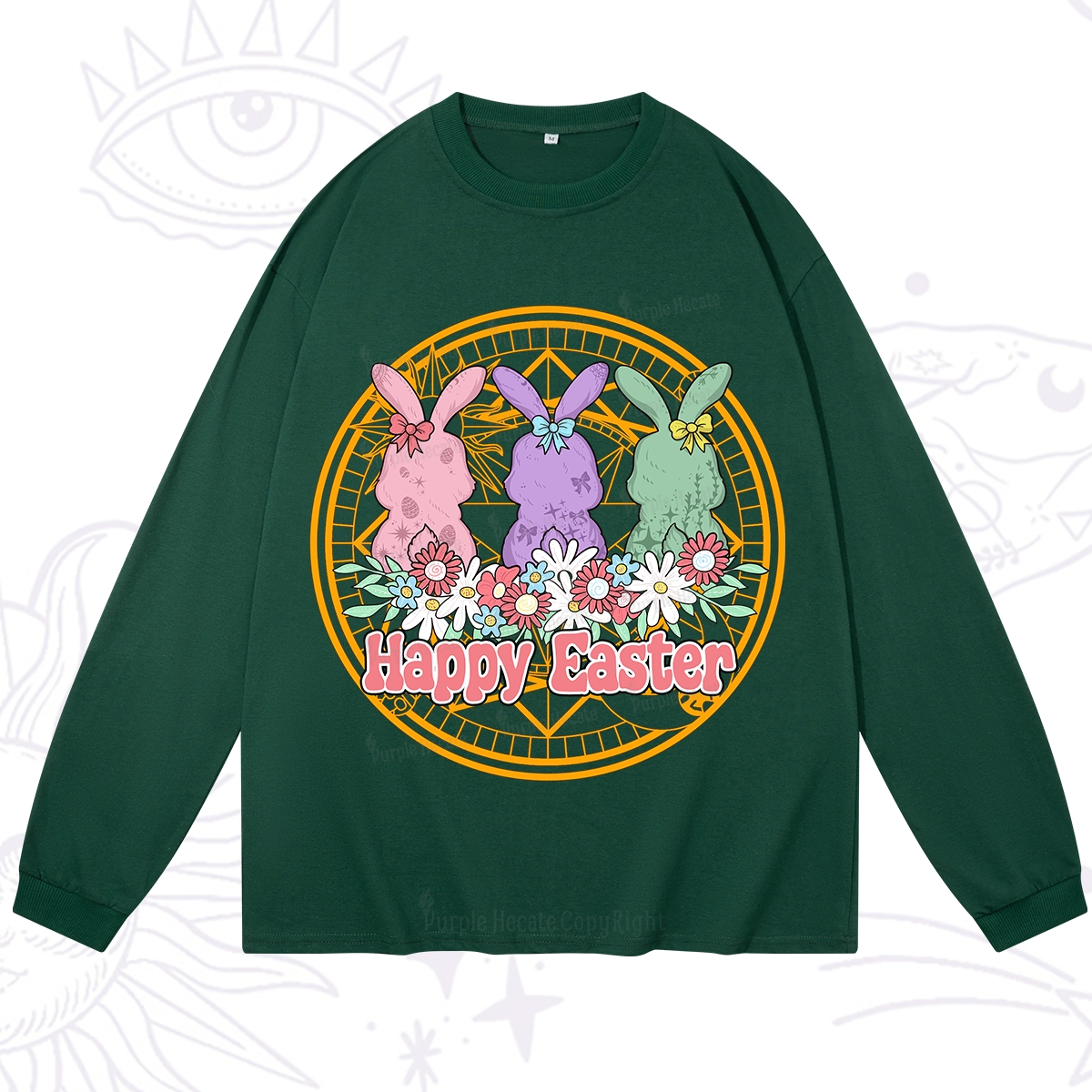 Purplehecate Happy Easter Bunny Long Sleeve T-Shirt