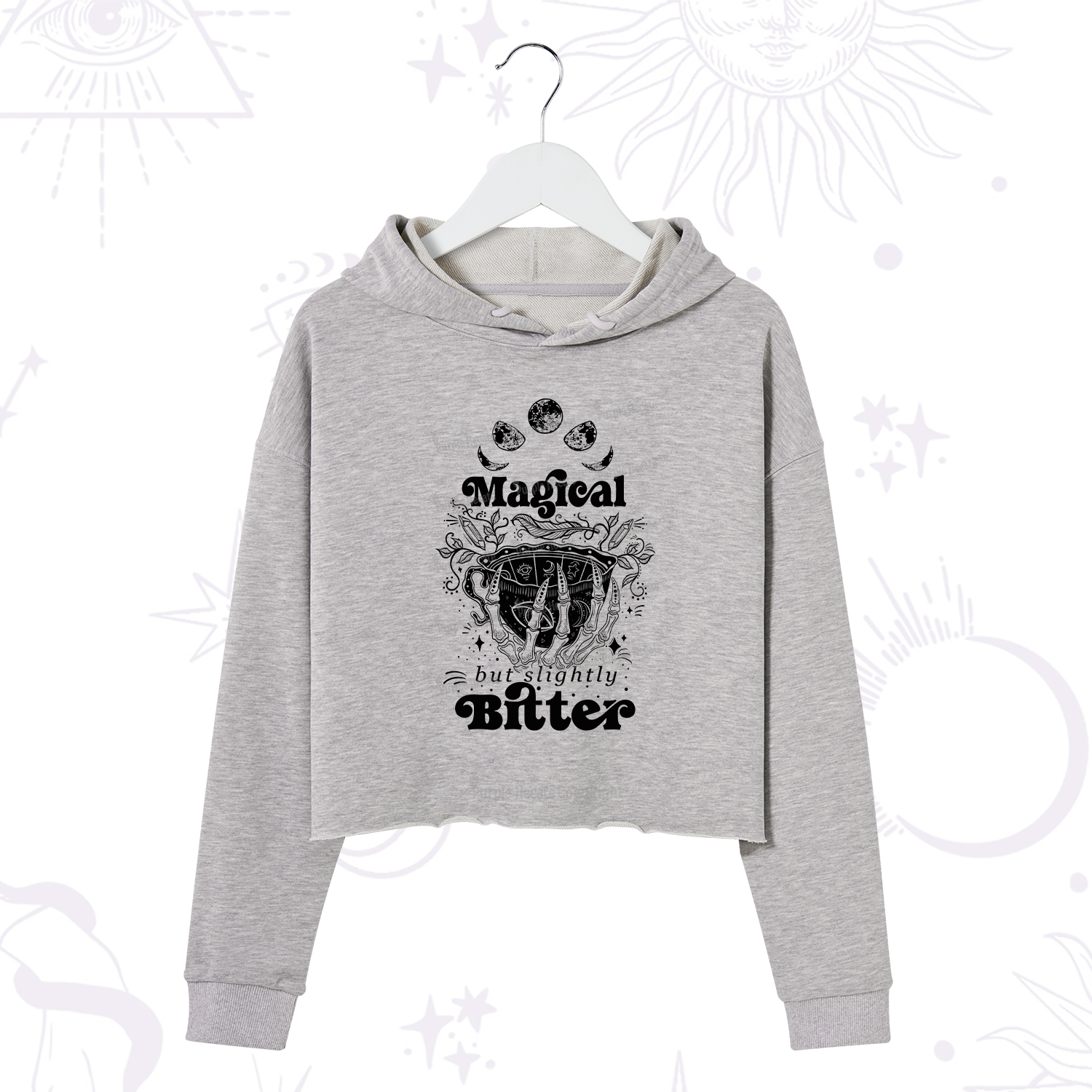 Purplehecate Magical But Slightly Bitter Crop Hoodie