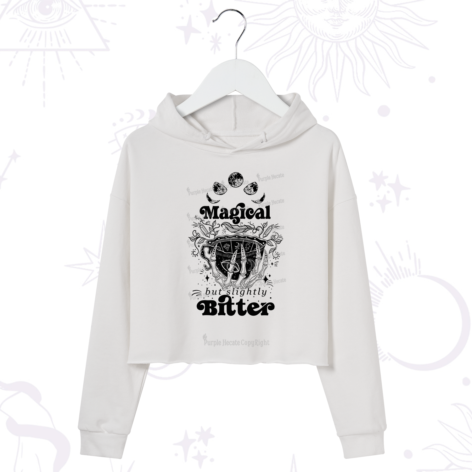 Purplehecate Magical But Slightly Bitter Crop Hoodie