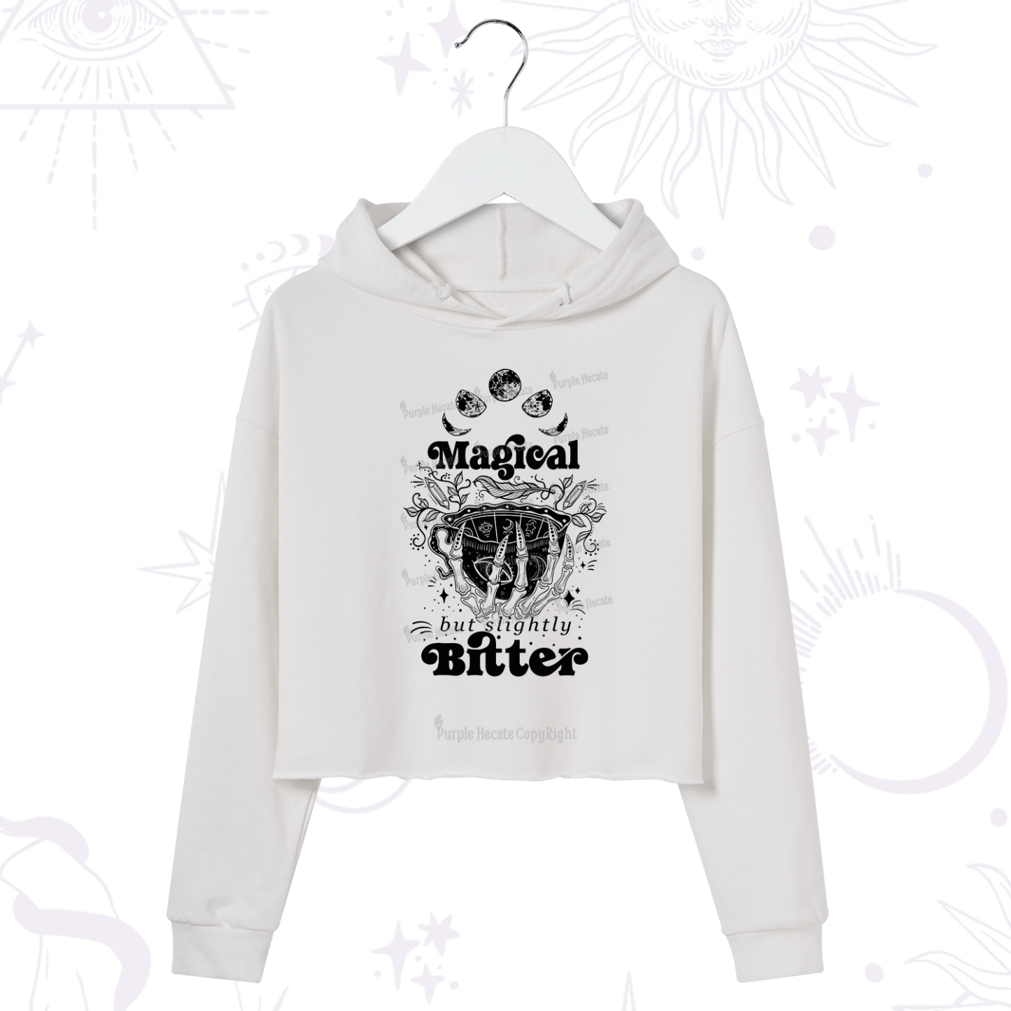 Purplehecate Magical But Slightly Bitter Crop Hoodie