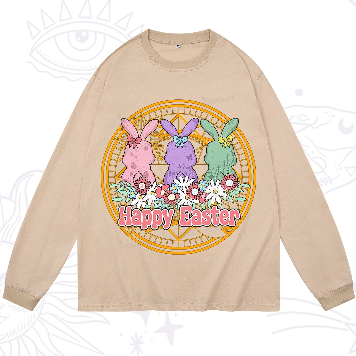 Purplehecate Happy Easter Bunny Long Sleeve T-Shirt