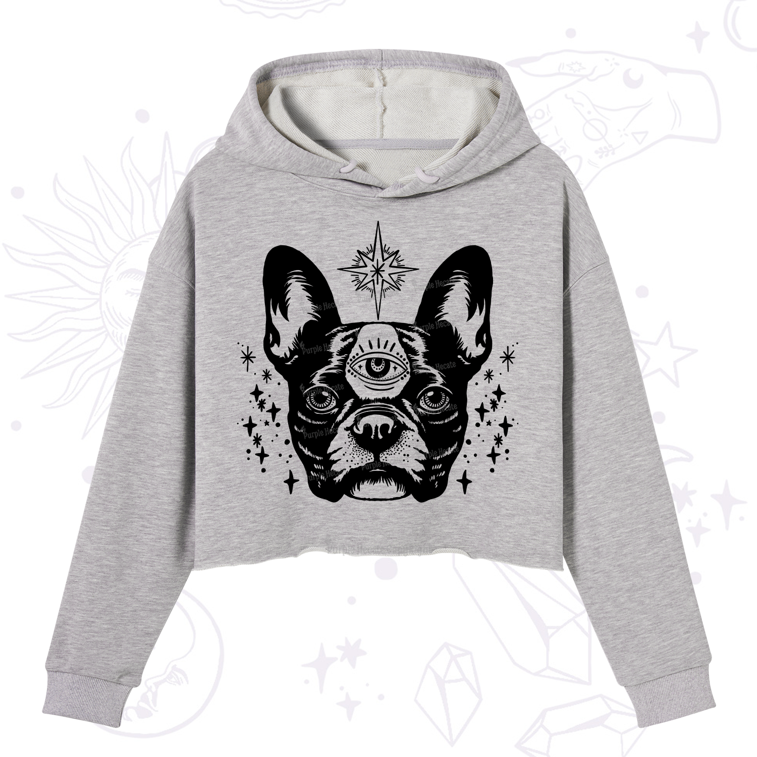Purplehecate Like A Boss Crop Hoodie