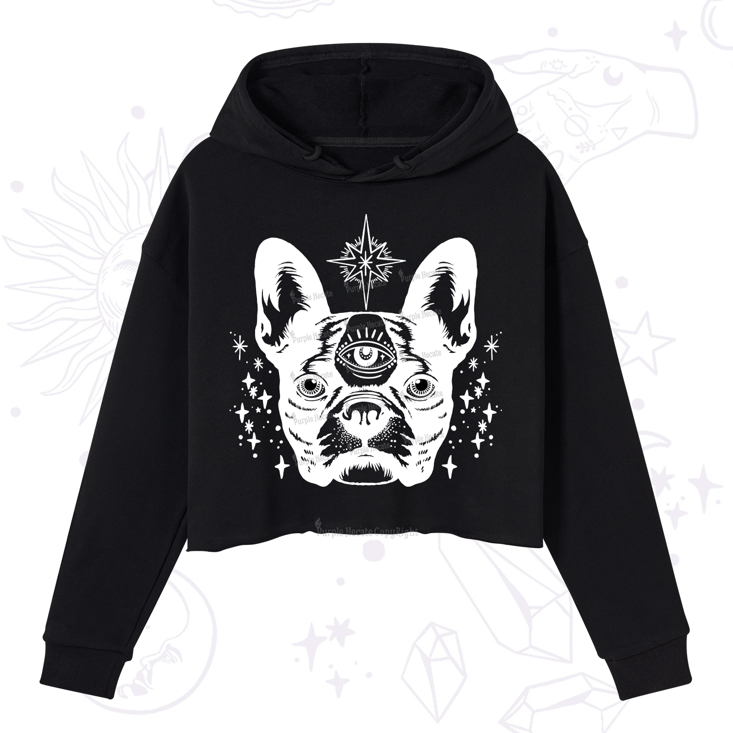 Purplehecate Like A Boss Crop Hoodie