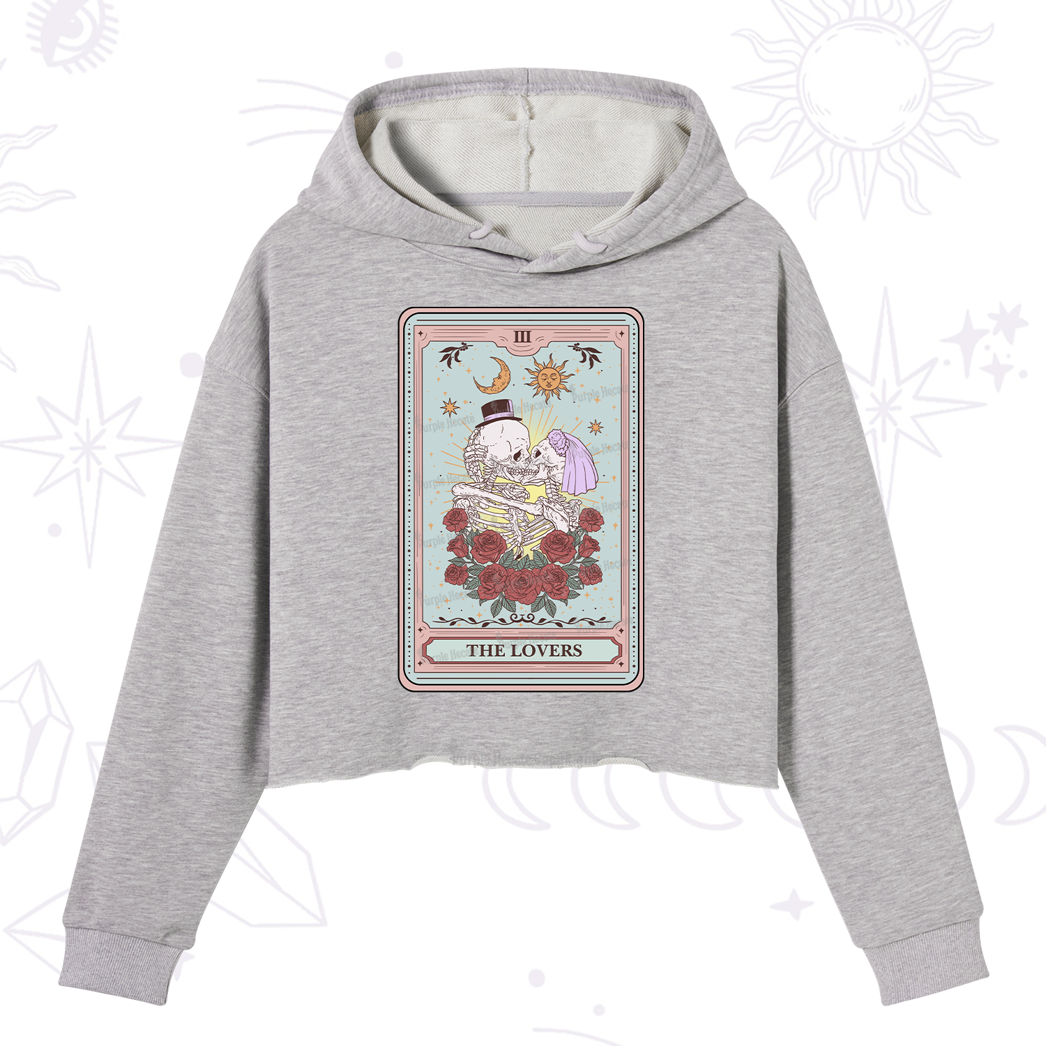 Purplehecate The Lovers Tarot Crop Hoodie