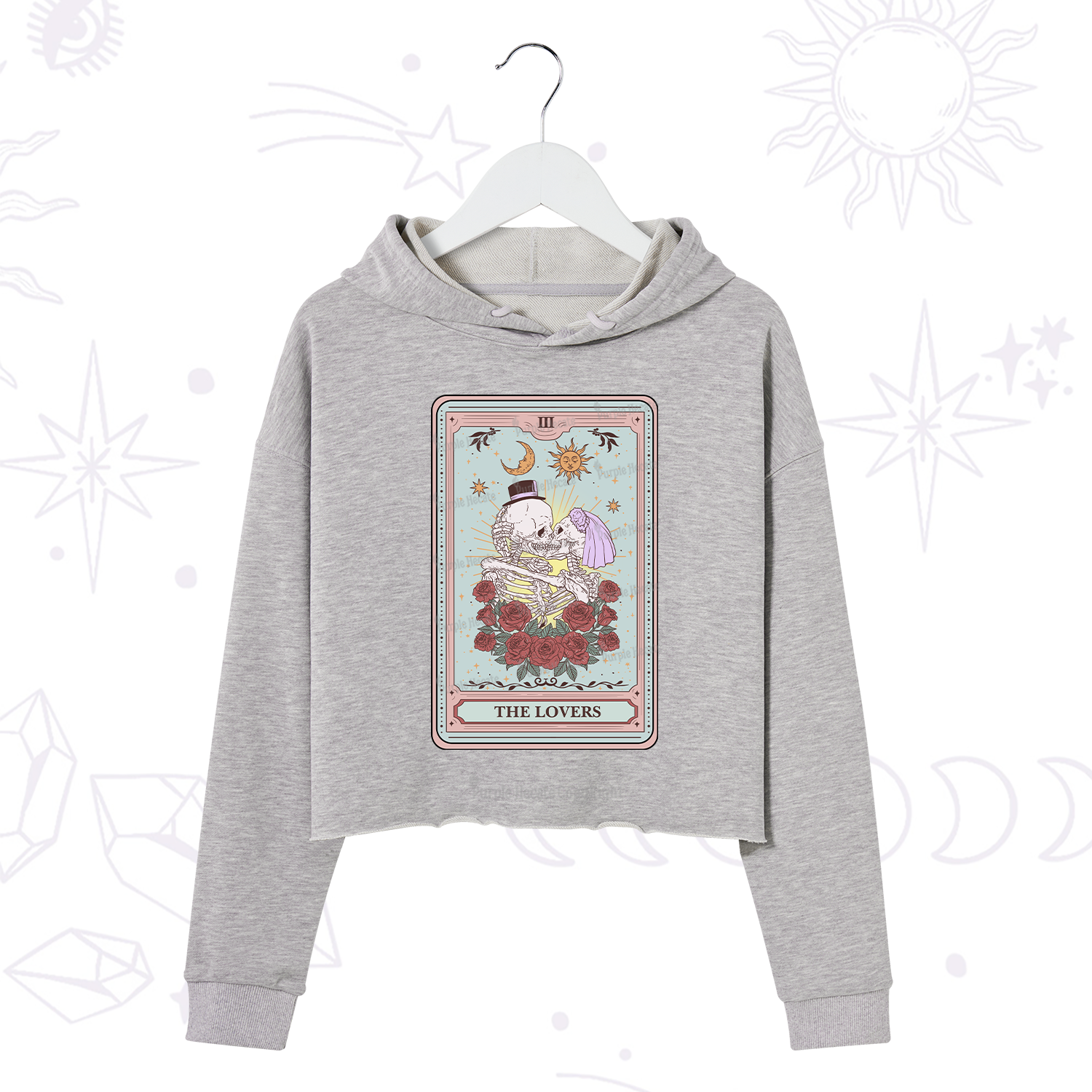 Purplehecate The Lovers Tarot Crop Hoodie