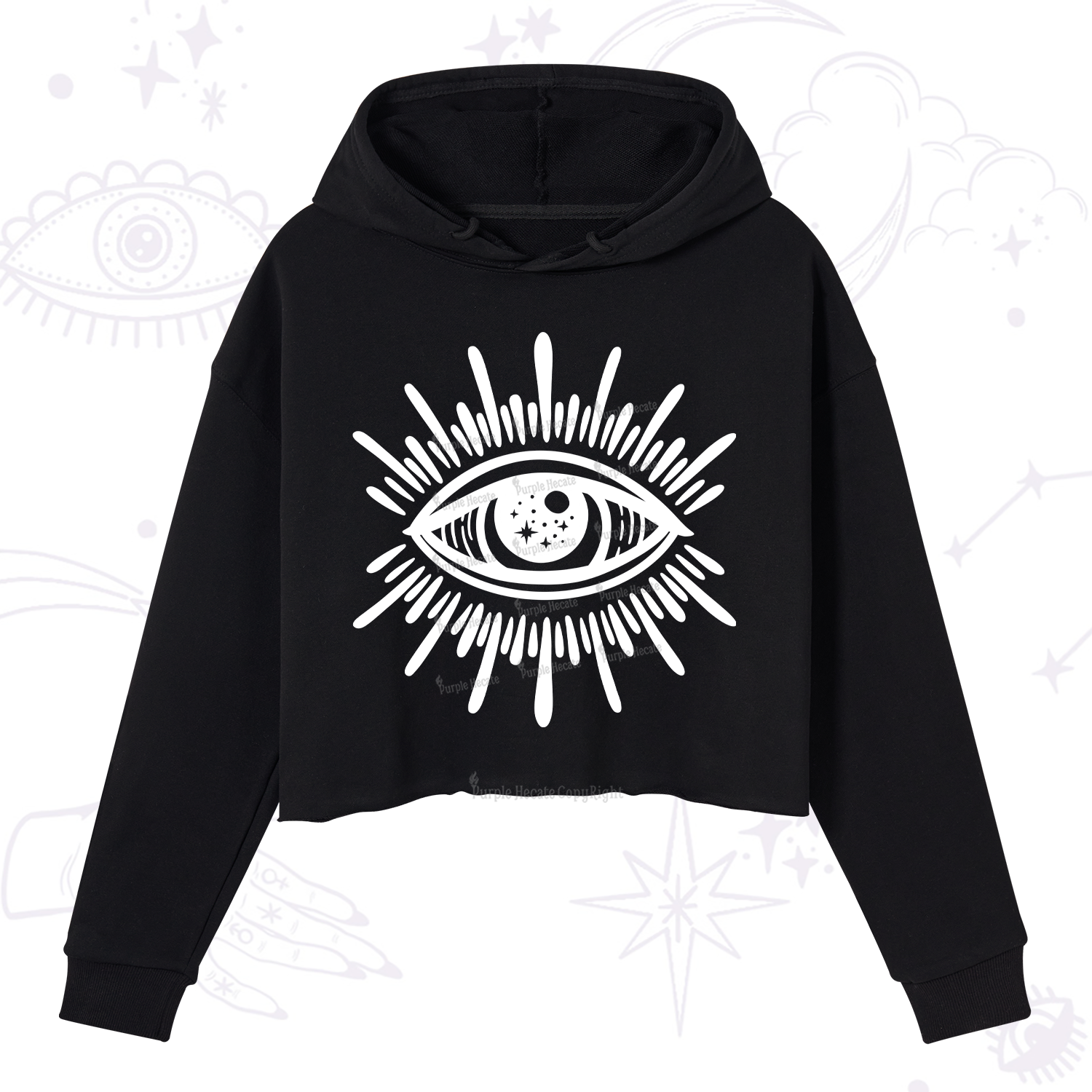 Purplehecate Evil Eye Crop Hoodie
