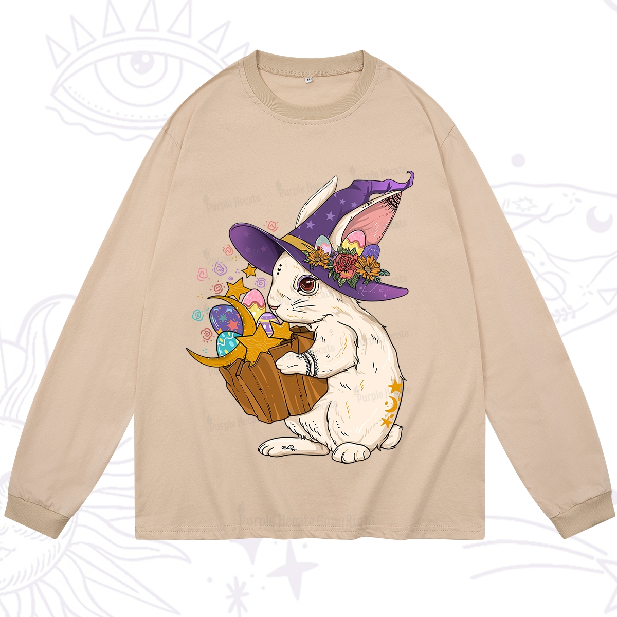 Purplehecate Enchanted Bunny Easter Long Sleeve T-Shirt