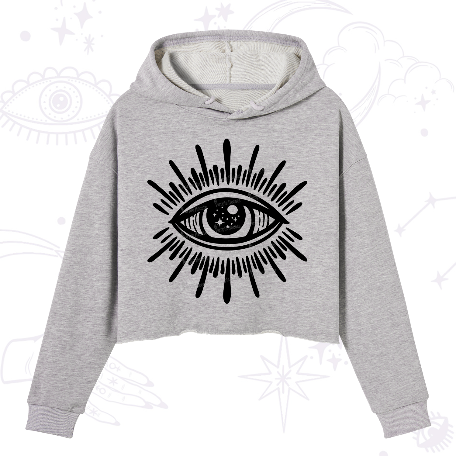 Purplehecate Evil Eye Crop Hoodie