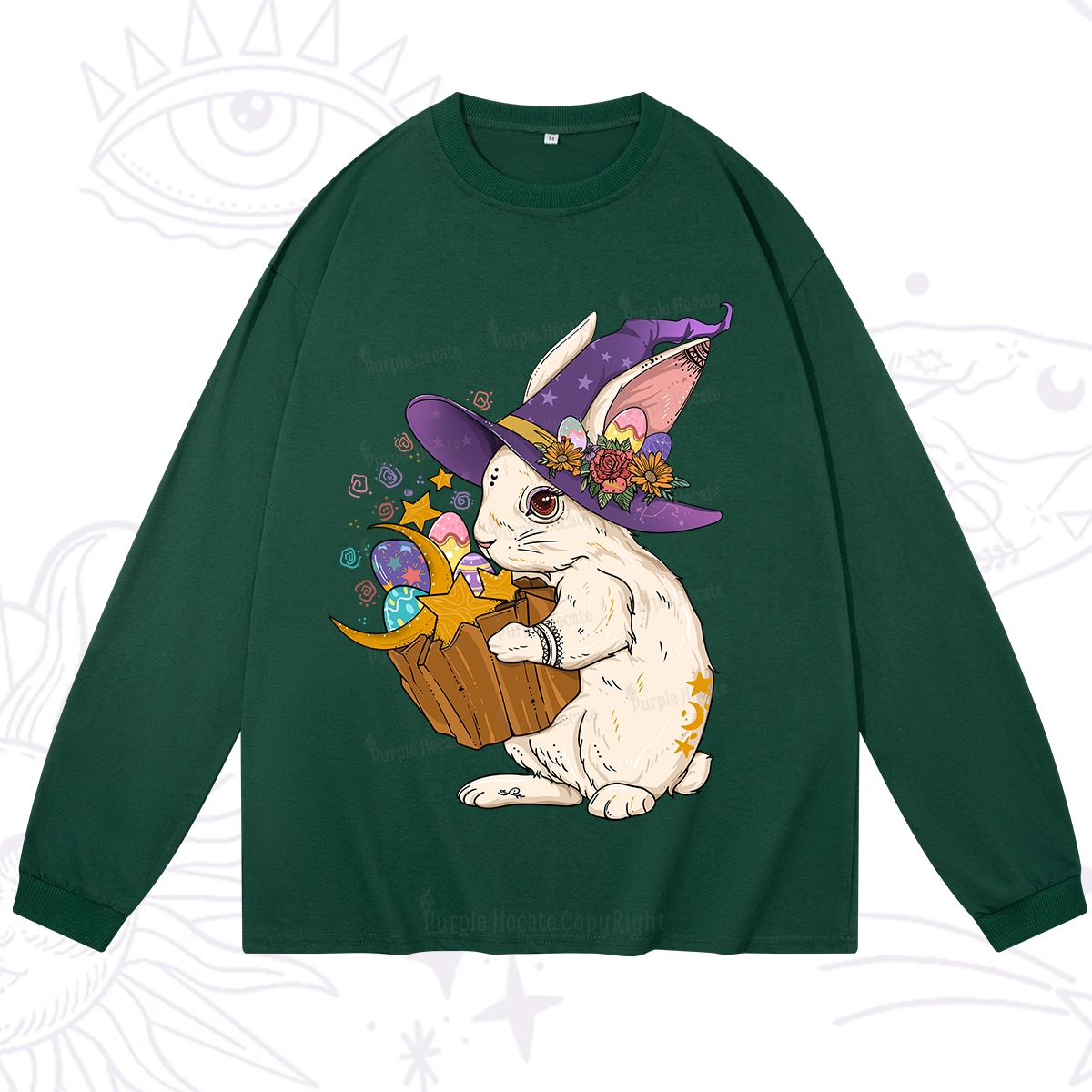 Purplehecate Enchanted Bunny Easter Long Sleeve T-Shirt