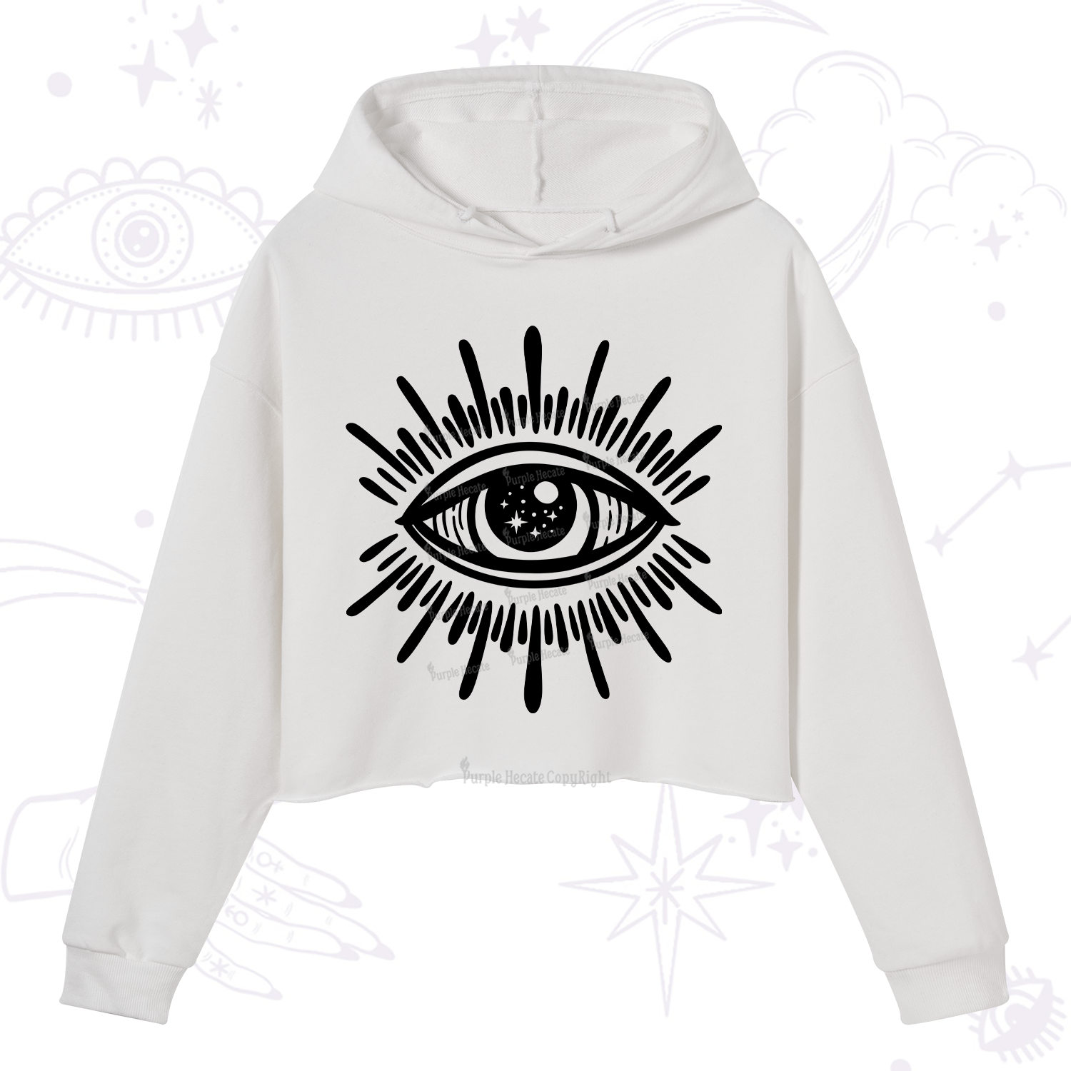 Purplehecate Evil Eye Crop Hoodie