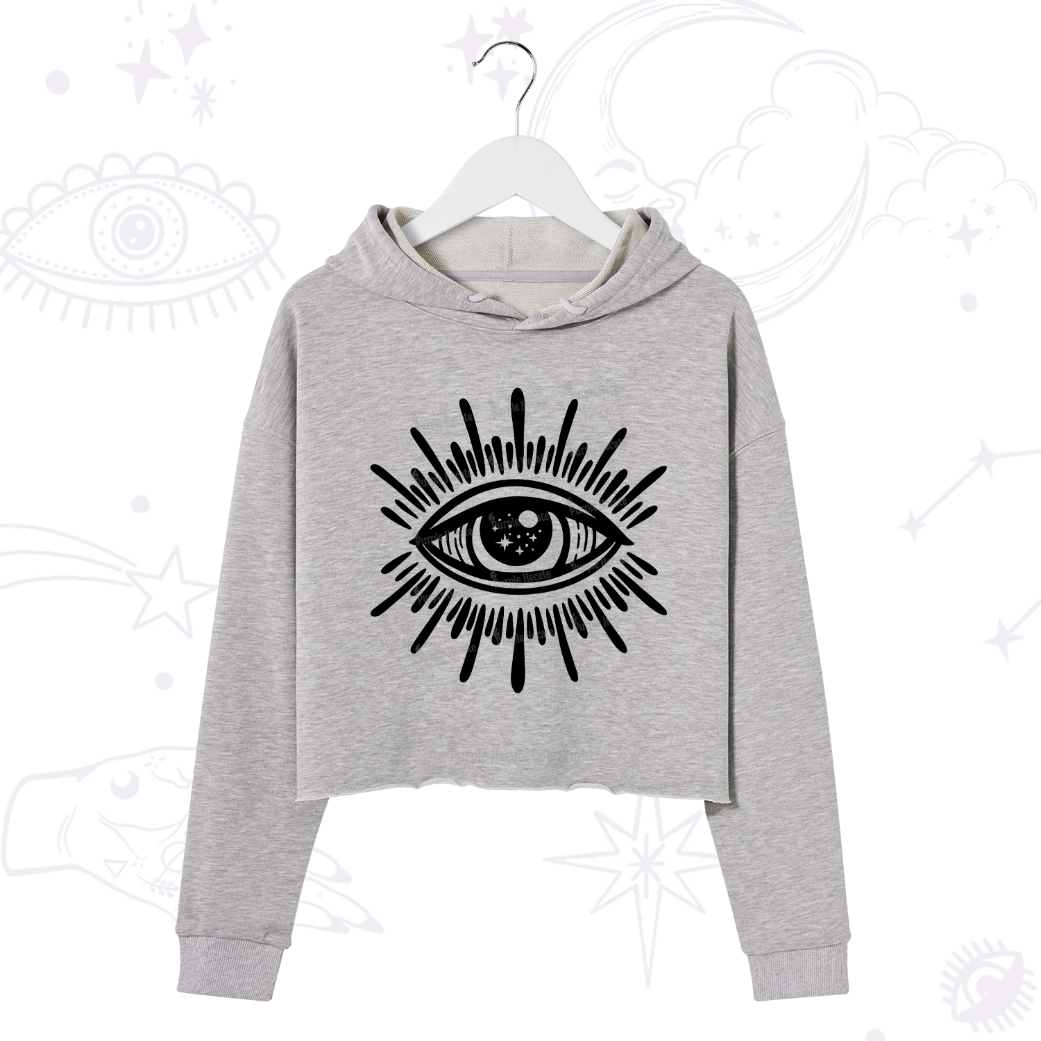 Purplehecate Evil Eye Crop Hoodie