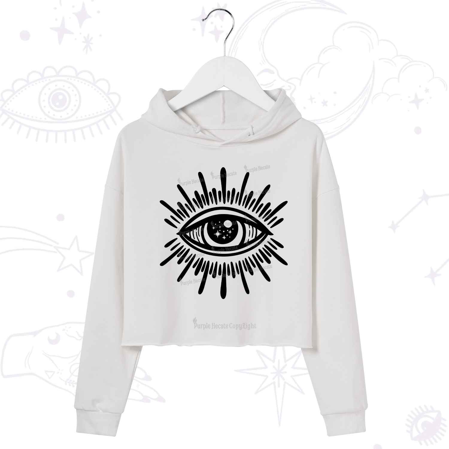 Purplehecate Evil Eye Crop Hoodie