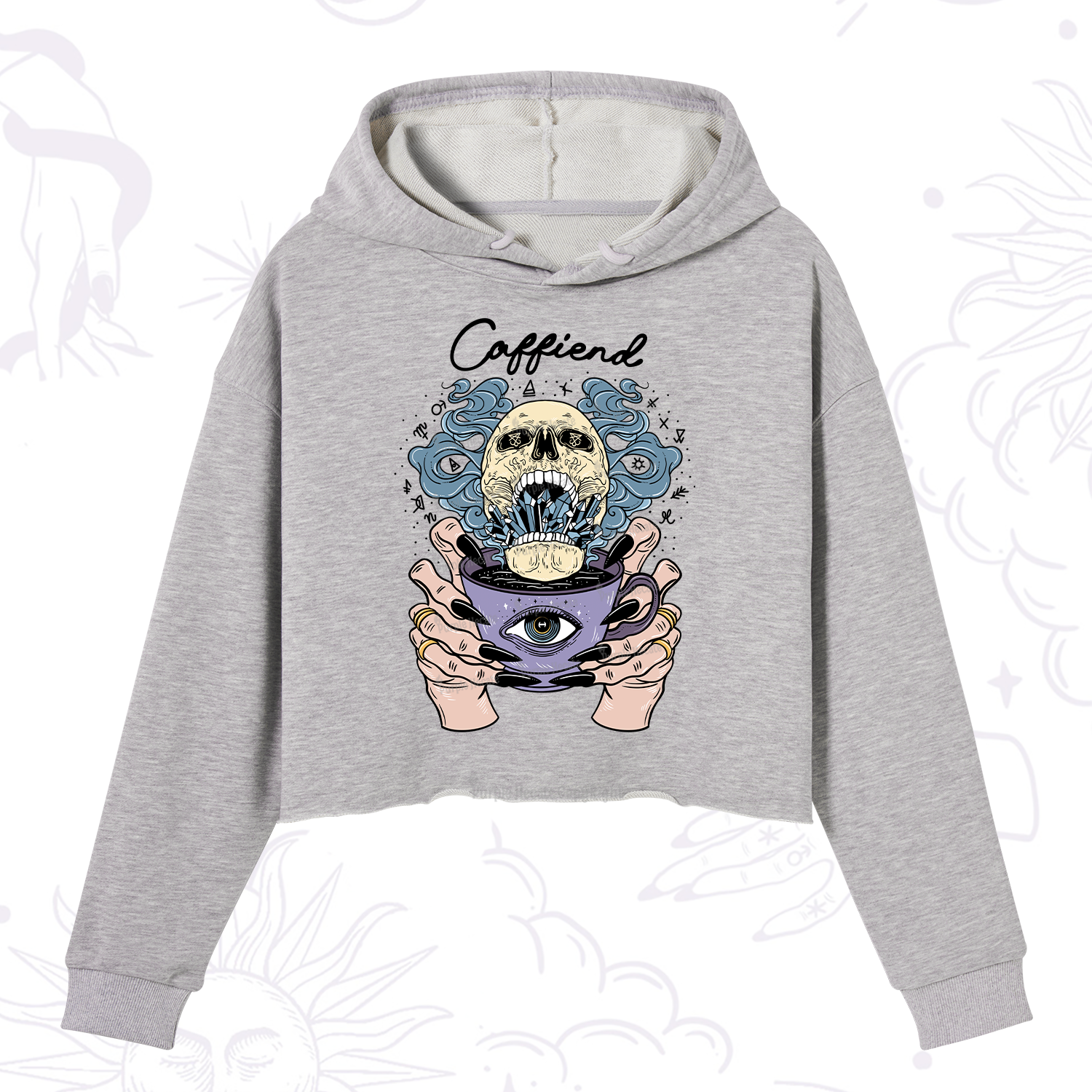 Purplehecate Caffiend Crop Hoodie