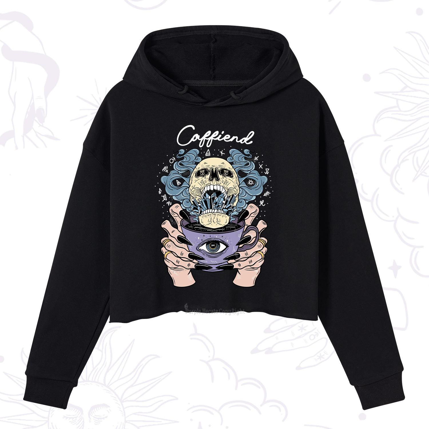 Purplehecate Caffiend Crop Hoodie