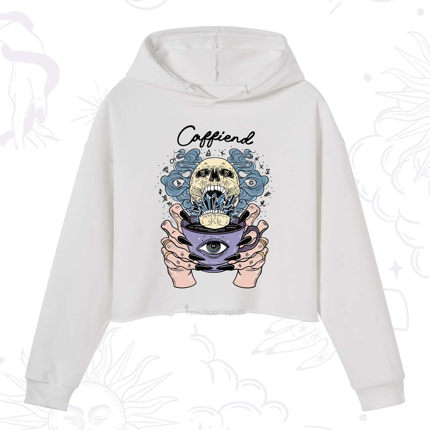 Purplehecate Caffiend Crop Hoodie