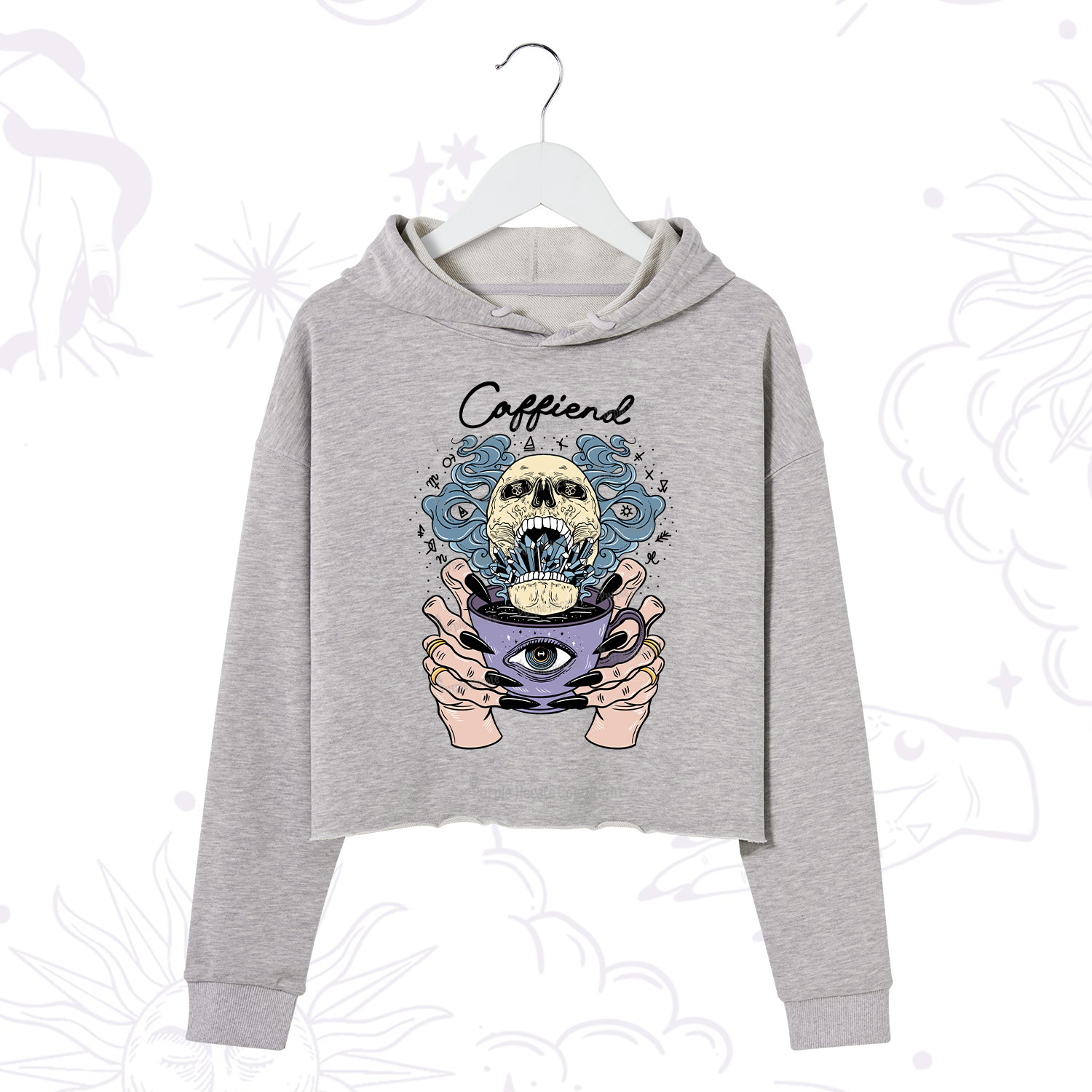 Purplehecate Caffiend Crop Hoodie